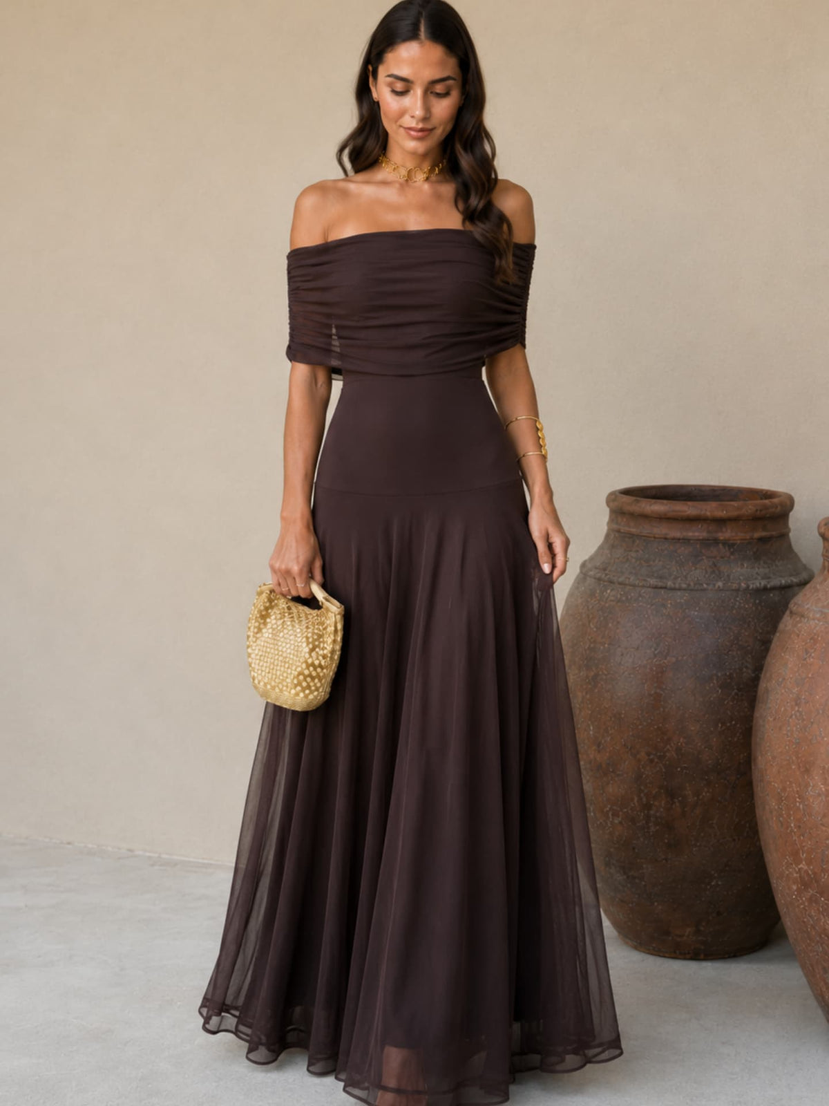 Beatriz | Robe élégante marron
