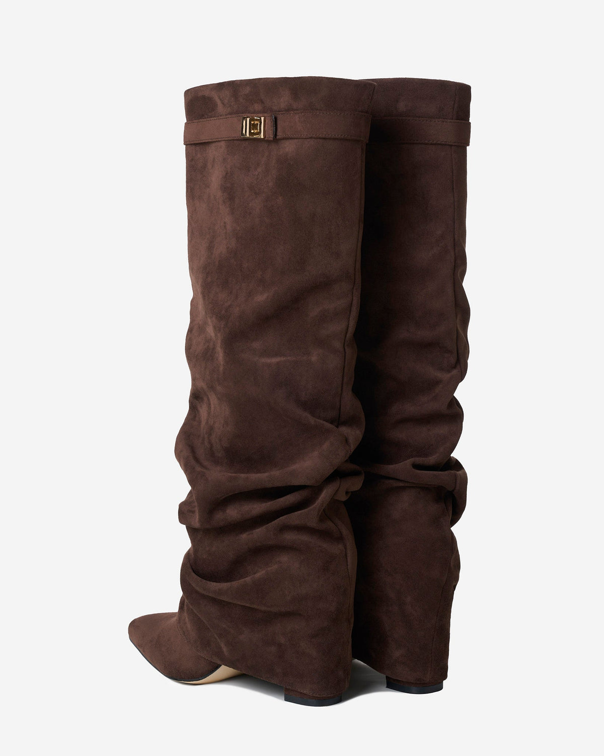 Amaia | Botas Altas Slouchy de Ante Marrón Oscuro