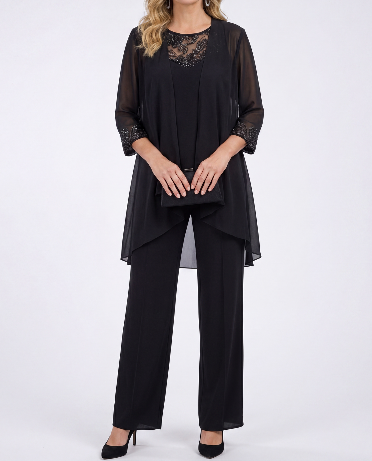 Elena | Completo con giacca fluida e pantaloni palazzo
