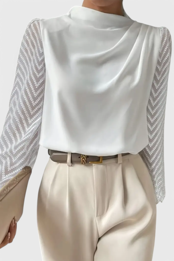 Zara | Elegante blouse met transparante mouwen