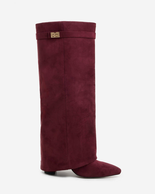 Dulce | Botas Altas de Ante Burdeos