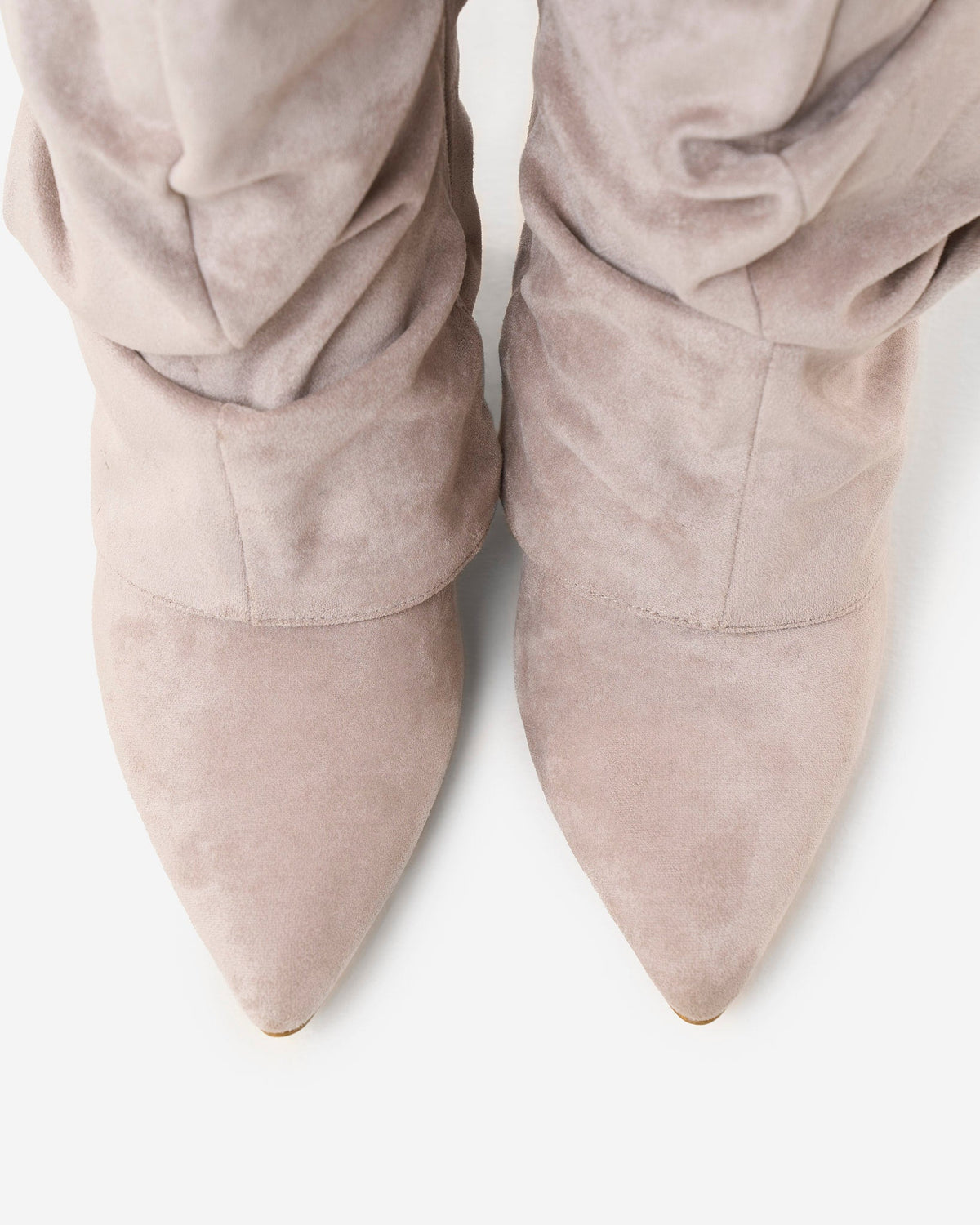 Carlota | Wysokie zamszowe kozaki typu slouchy w kolorze taupe