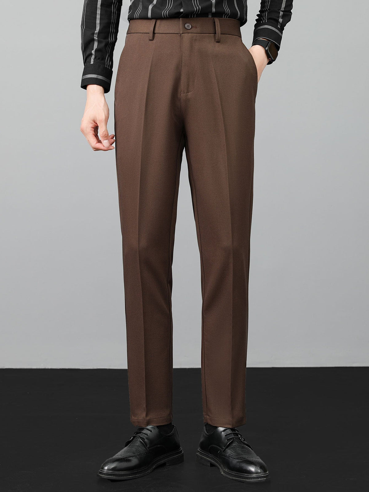 Andrés | Ensemble polo en maille rayée et pantalon fuselé