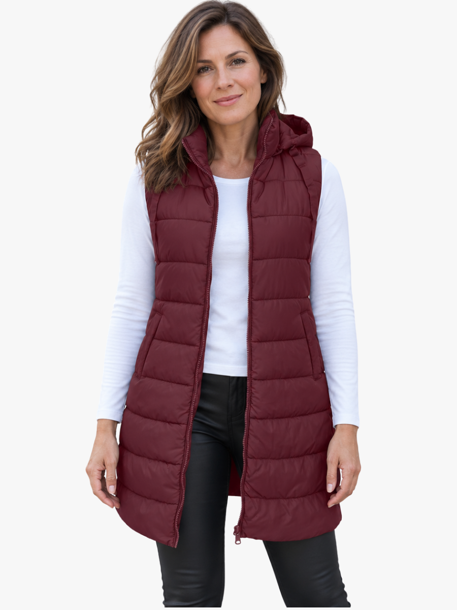 Berta | Gilet long matelassé à capuche