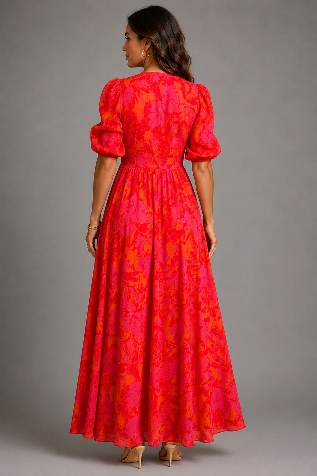 Alba | Vestido Fluido en Rosa y Naranja
