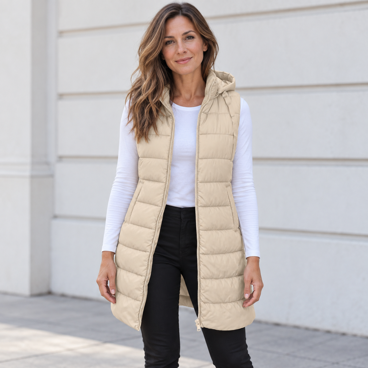 Berta | Gilet long matelassé à capuche