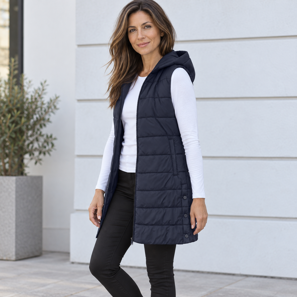 Berta | Gilet long matelassé à capuche