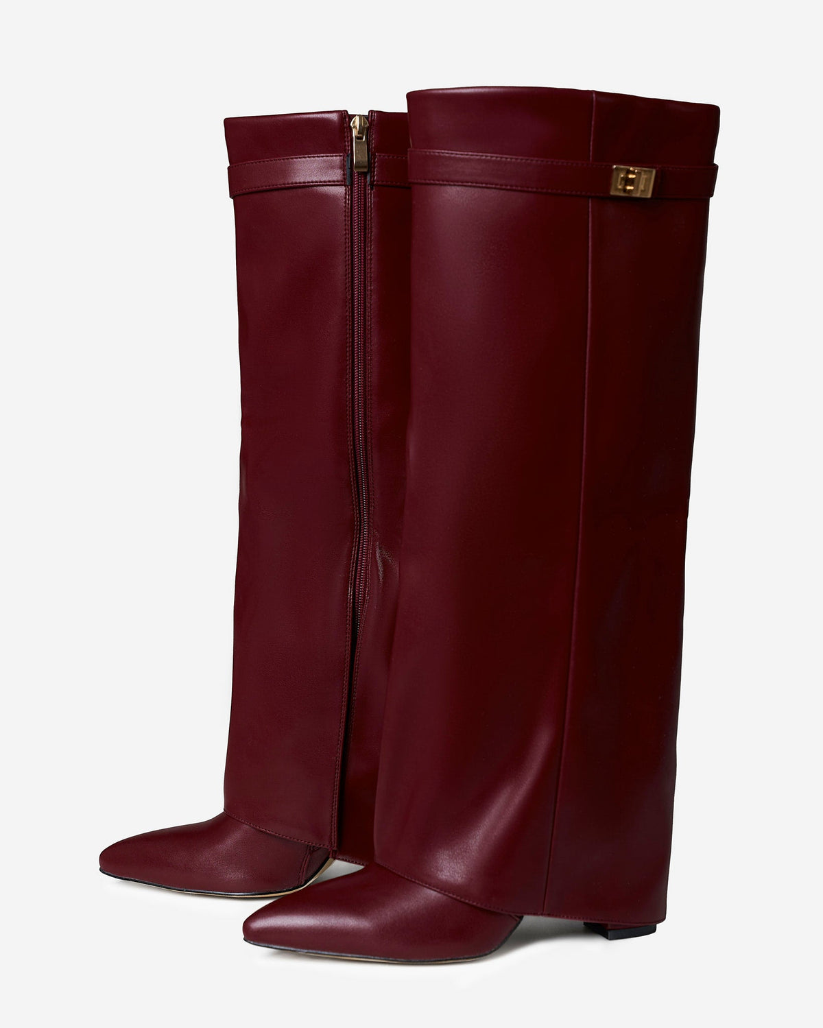 Lourdes | Hohe Stiefel aus burgunderrotem Leder
