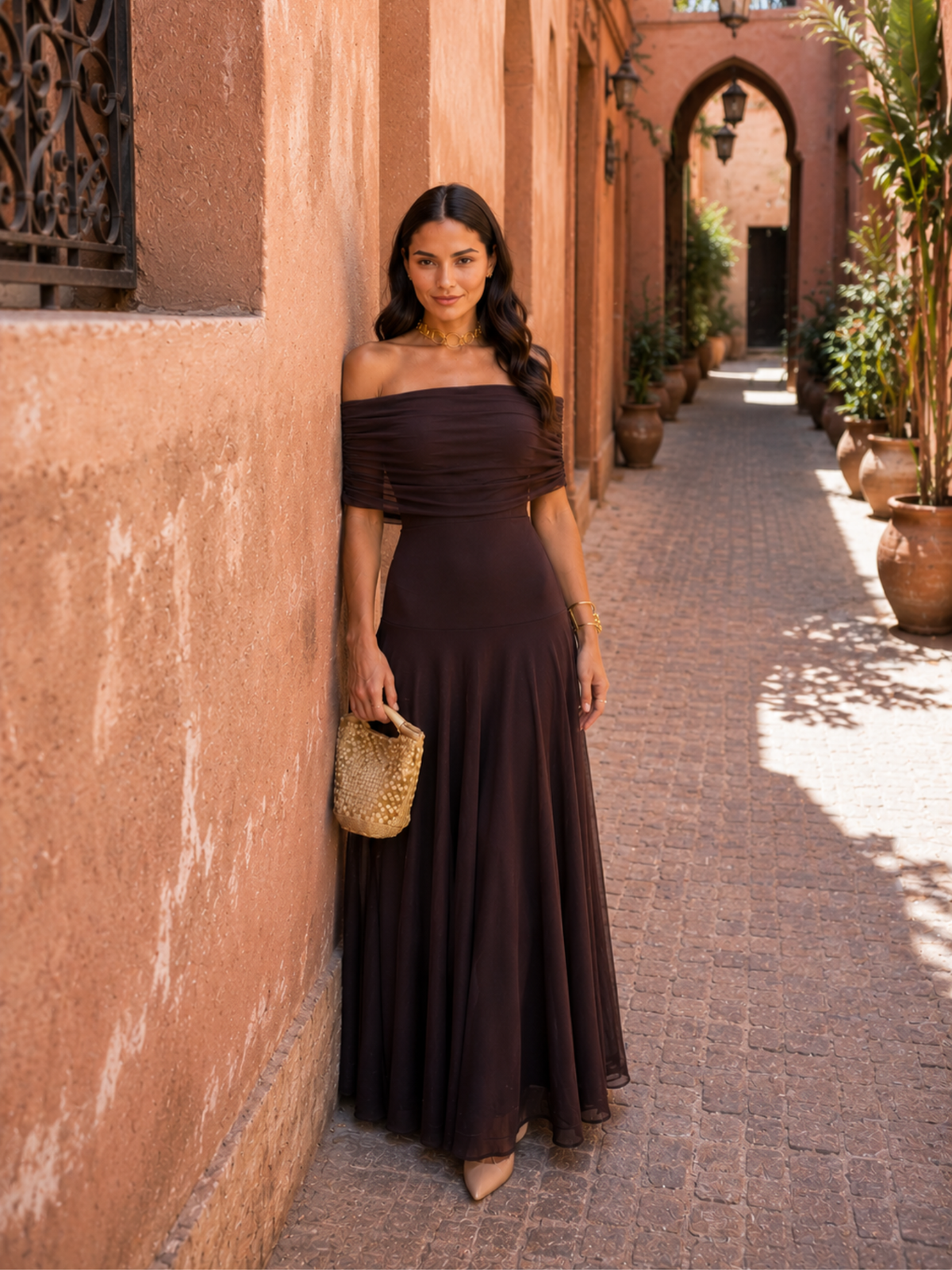 Beatriz | Robe élégante marron