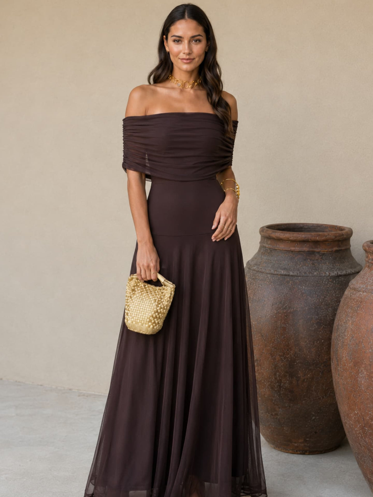 Beatriz | Robe élégante marron