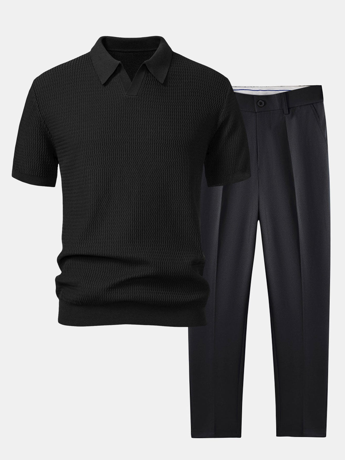 Álvaro | Conjunto Polo Jacquard y Pantalón Cónico