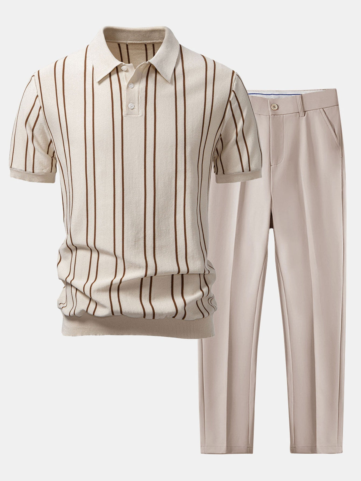 Daniel | Conjunto Polo de Punto a Rayas y Pantalón Cónico