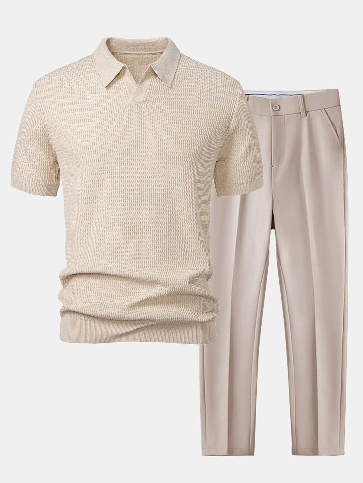 Álvaro | Conjunto Polo Jacquard y Pantalón Cónico