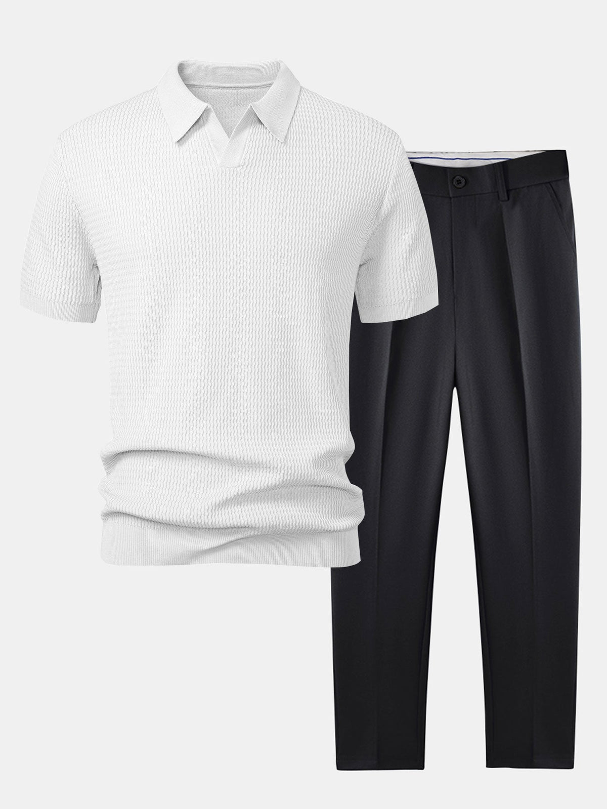 Álvaro | Conjunto Polo Jacquard y Pantalón Cónico