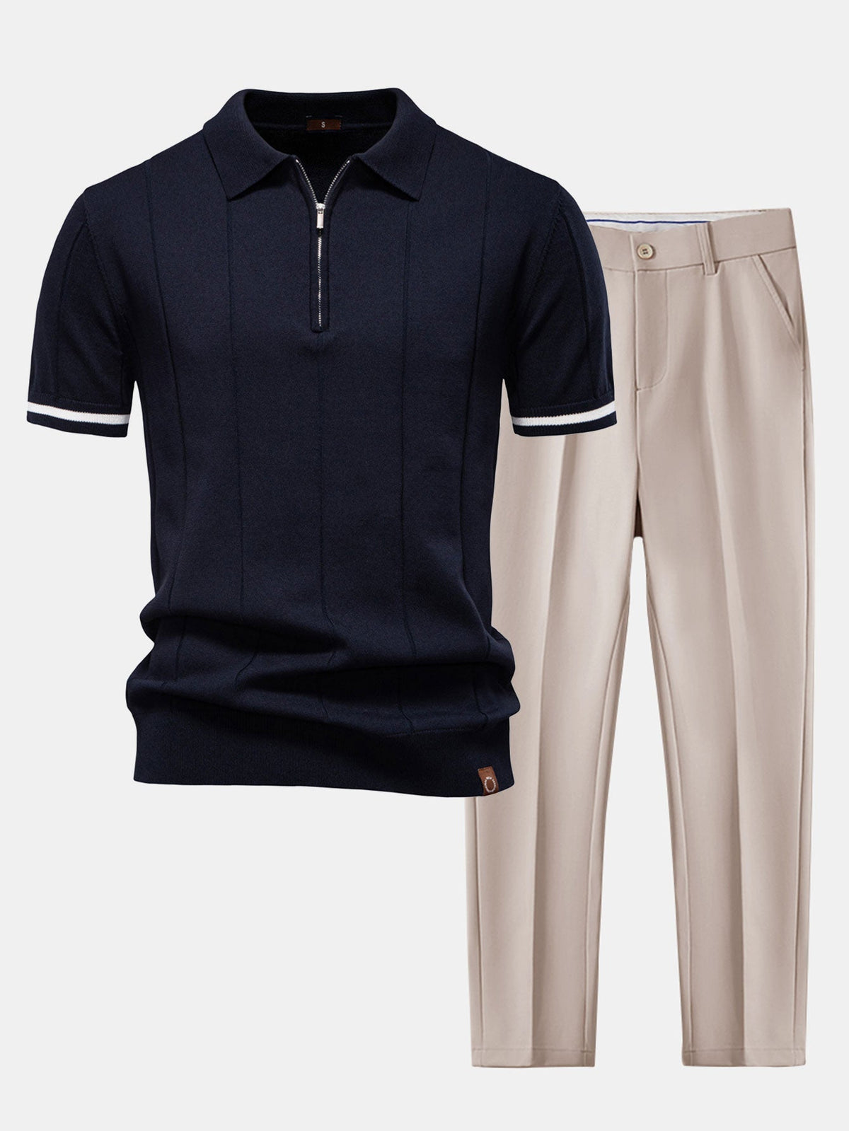 Hugo | Polo-Set mit Paspelierung und konisch zulaufender Hose