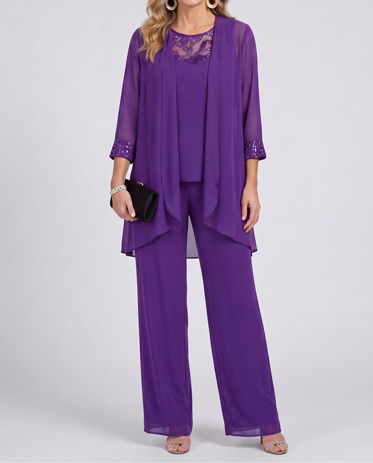Elena | Completo con giacca fluida e pantaloni palazzo