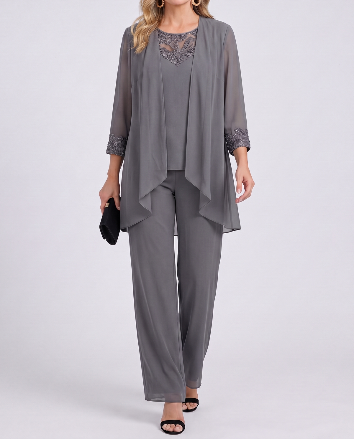 Elena | Completo con giacca fluida e pantaloni palazzo
