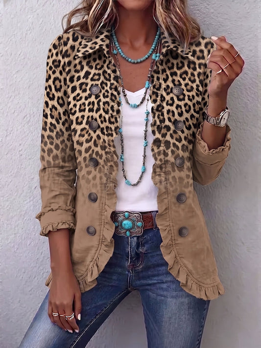 Ángeles | Jacke mit Leoparden-Farbverlauf und Volants